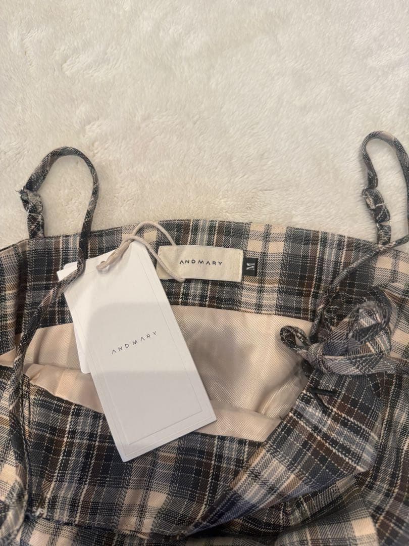 【残り1点】Andmary チェック柄フリルミニワンピース M アンドマリー