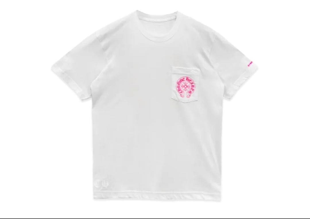 新品未使用 クロムハーツ Chrome hearts Tシャツ Mサイズ白ピンクの