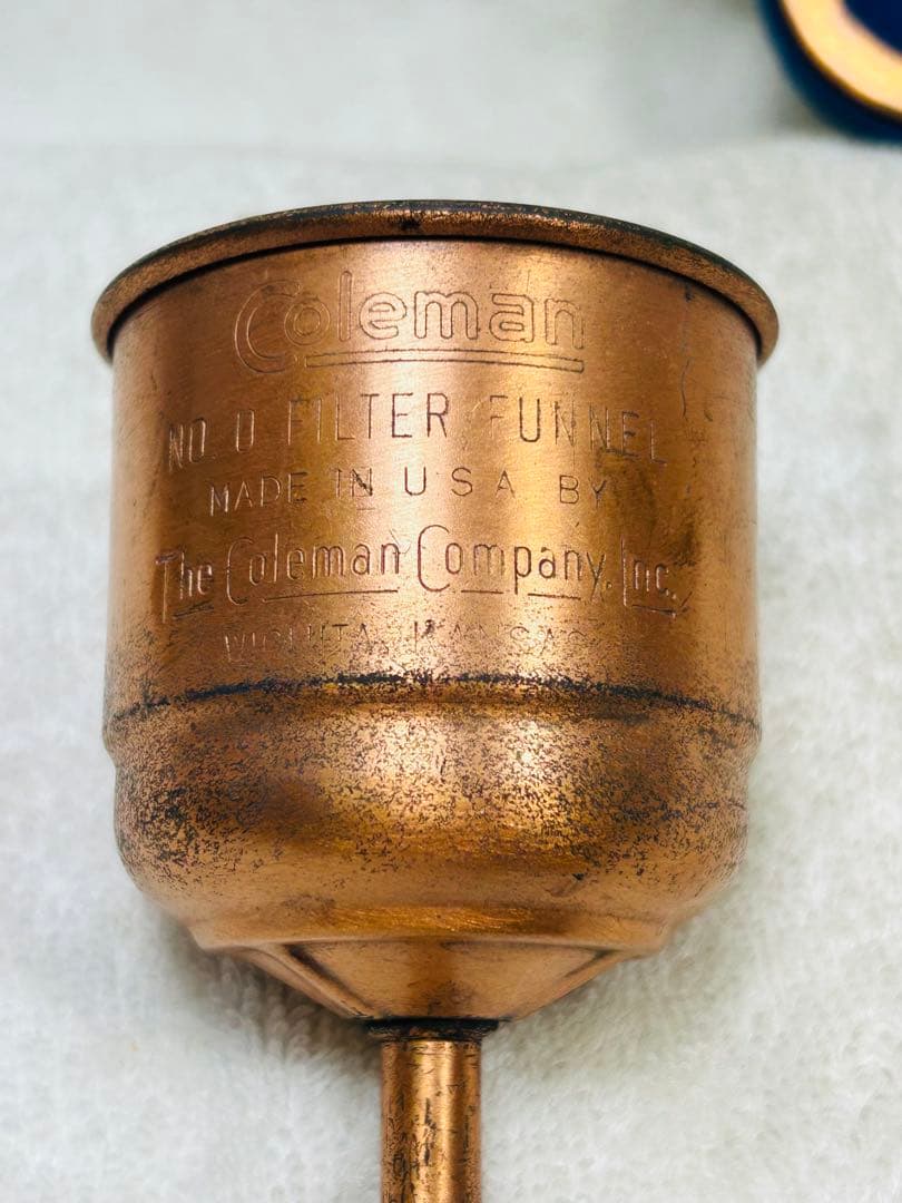 希少コールマン ファンネル、銅製 1940年代 銅メッシュとブルー