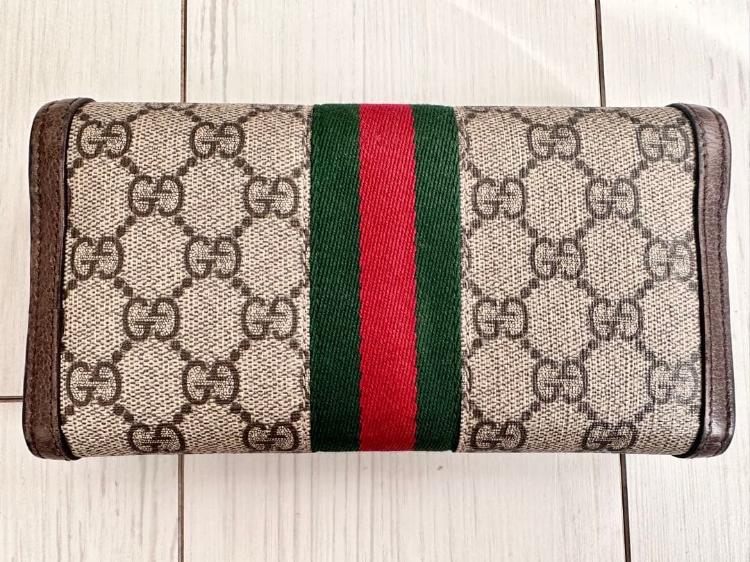 Gucci GGロゴ ストライプ長財布