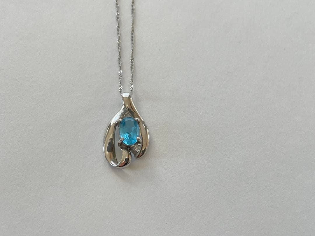 TSUTSUMI PTネックレス PT青いペンダント 箱付き美品