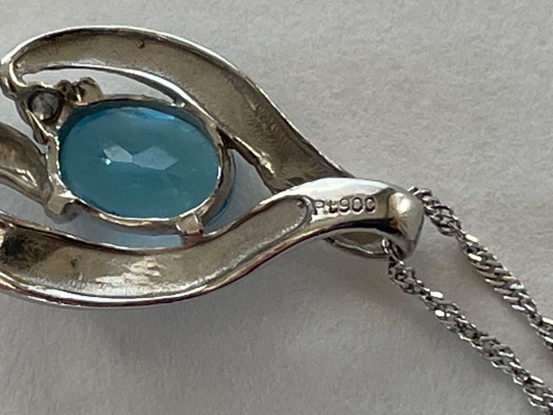 TSUTSUMI PTネックレス PT青いペンダント 箱付き美品