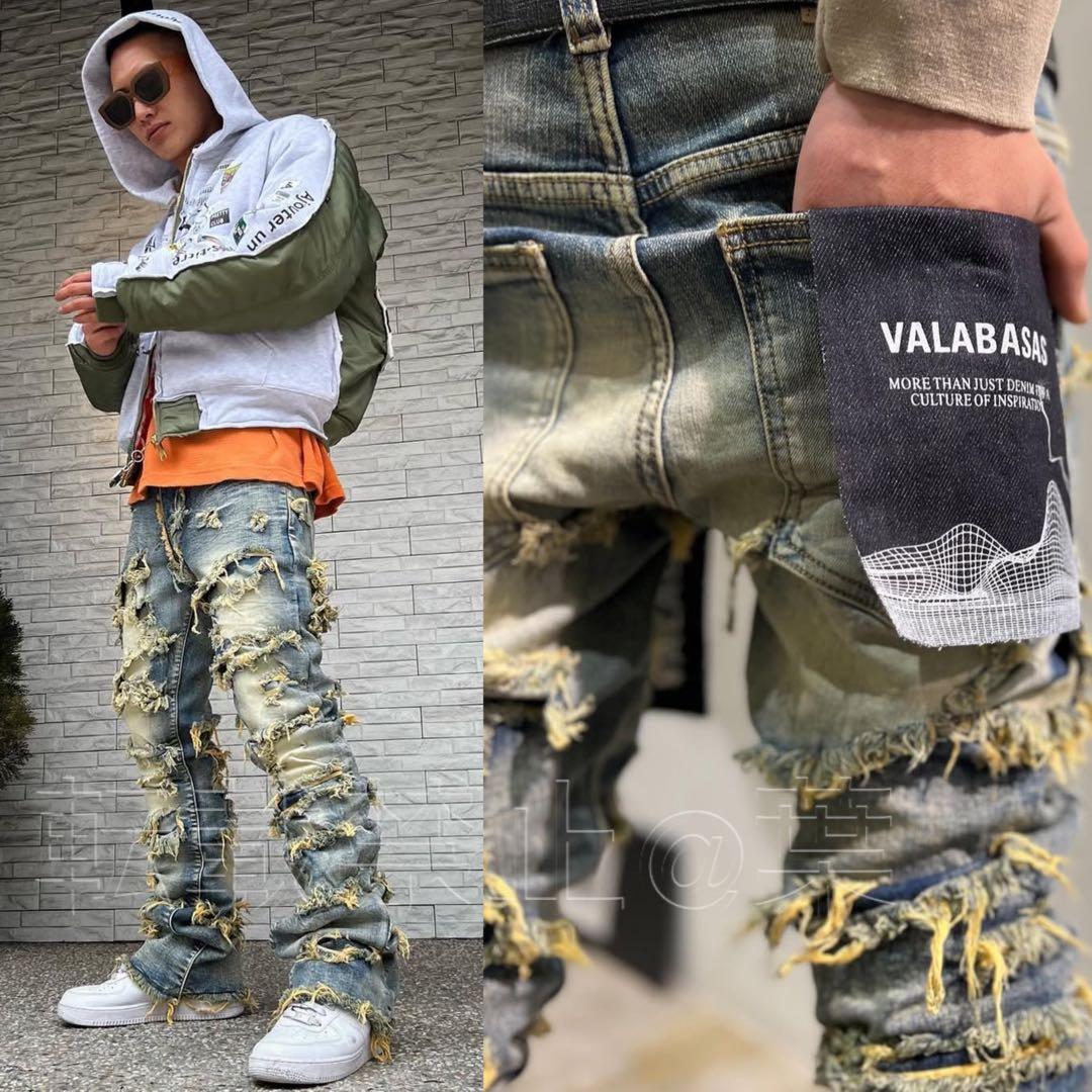 VALABASAS バラバサス ハードクラッシュ スタックフレアデニム 新品29