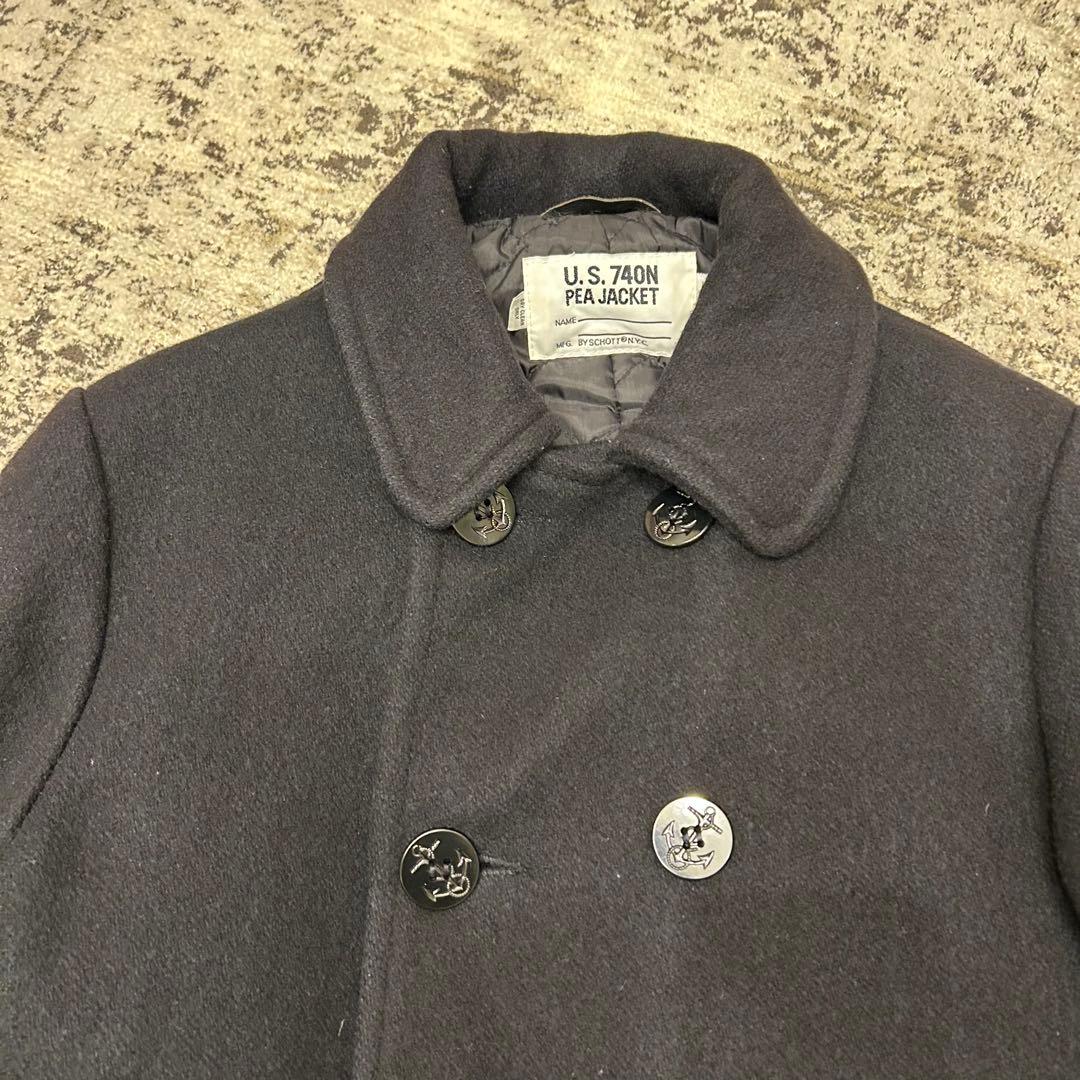 USA製 schott 740N ピーコート 黒 Mサイズ 38 キルティング