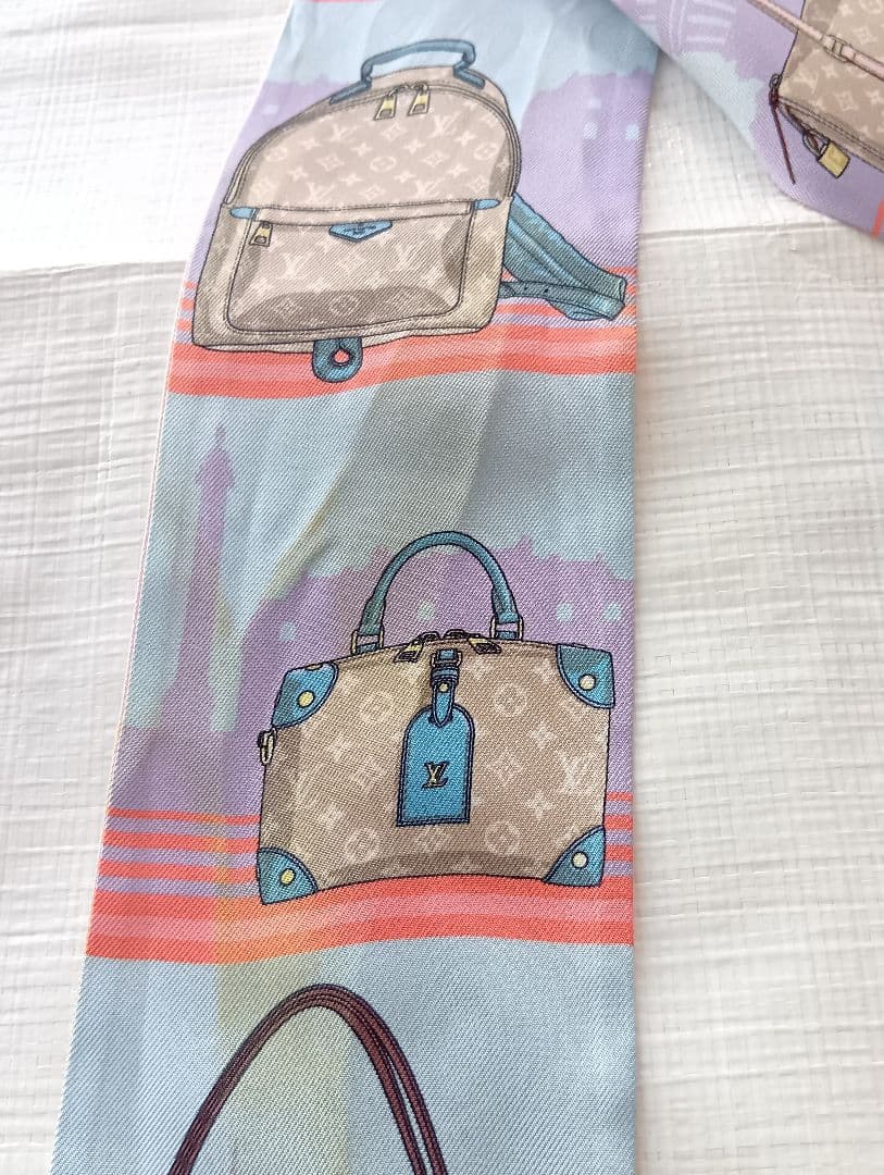 310 LOUIS VUITTON ルイヴィトン バッグ柄 スカーフ バンドー