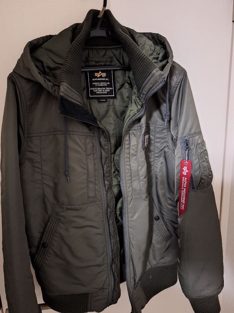ALPHA INDUSTRIES フライトジャケット Lサイズ オリーブグリーン