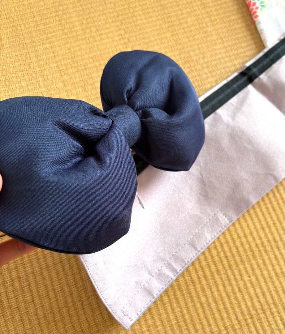 新品未使用 キャサリンコテージ簡単着付け袴セット半衿襦袢150㎝ 紺袴 花柄