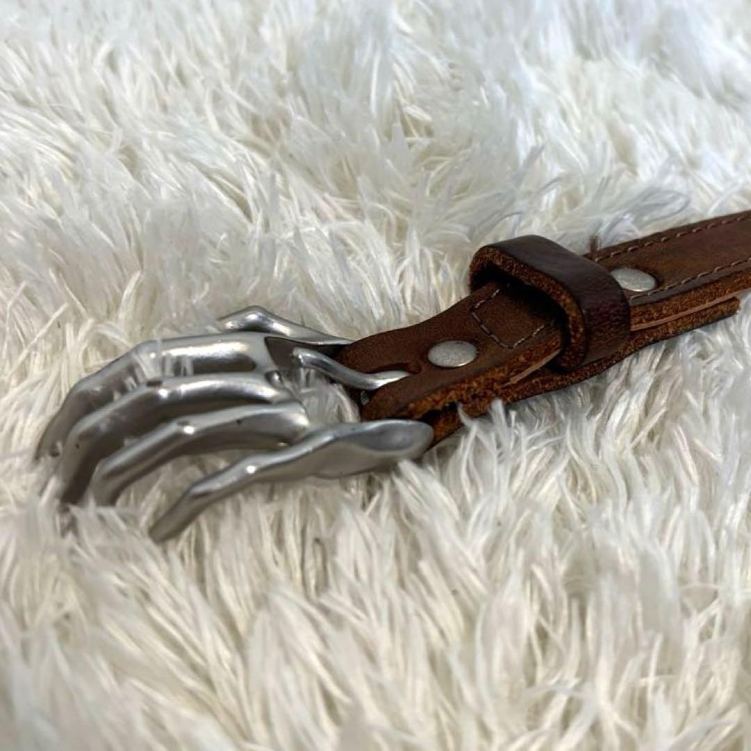 美品✨hazama ハザマ 惹きずり込まれる運命のレザーベルト 茶 1 - メルカリ