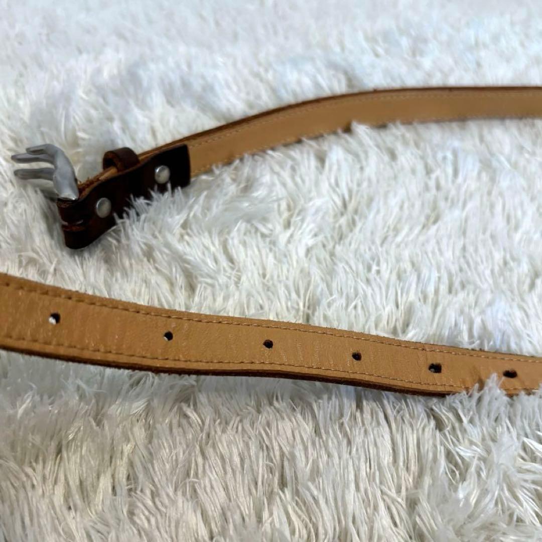 美品✨hazama ハザマ 惹きずり込まれる運命のレザーベルト 茶 1 - メルカリ