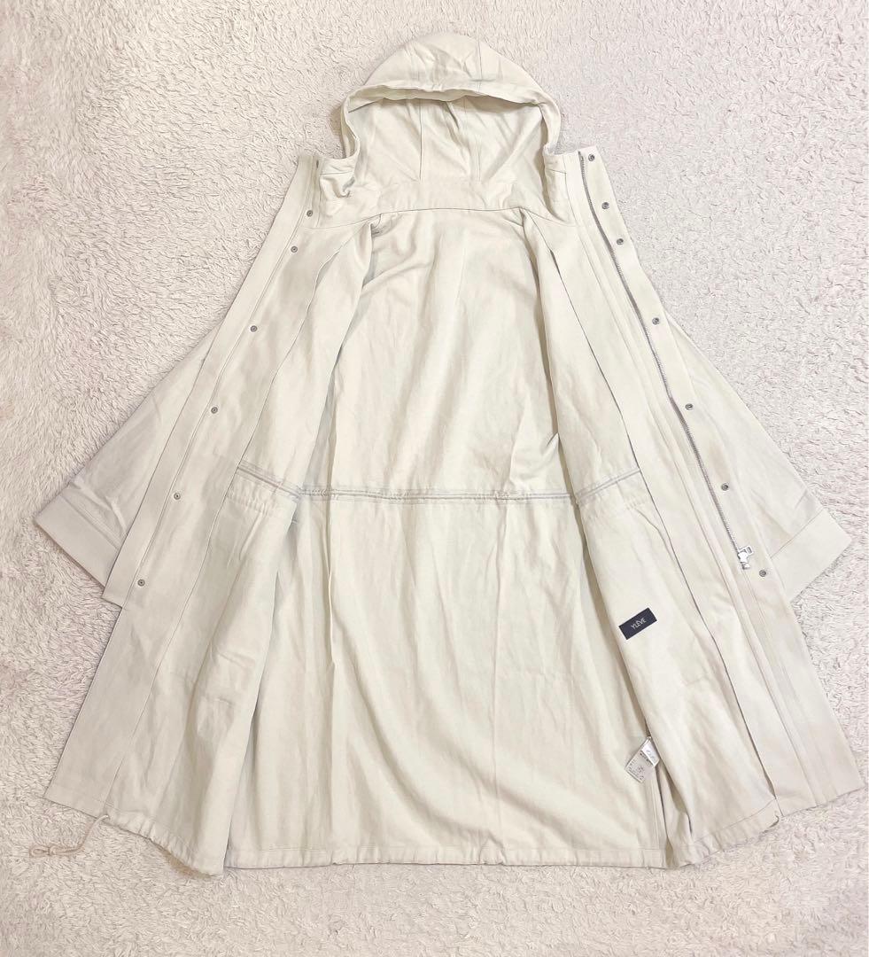 【美品】YLEVE イレーヴ コットン/リネン モッズコート フーデッド