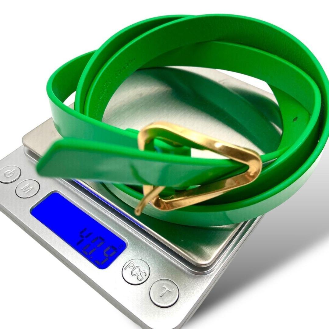 ボッテガヴェネタ ベルト レザー グリーン ゴールド 未使用 タグ付 61223