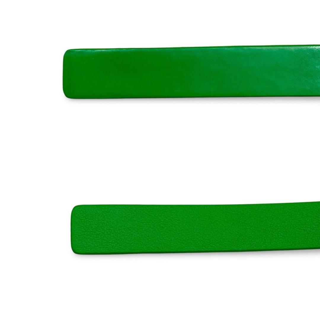 ボッテガヴェネタ ベルト レザー グリーン ゴールド 未使用 タグ付 61223