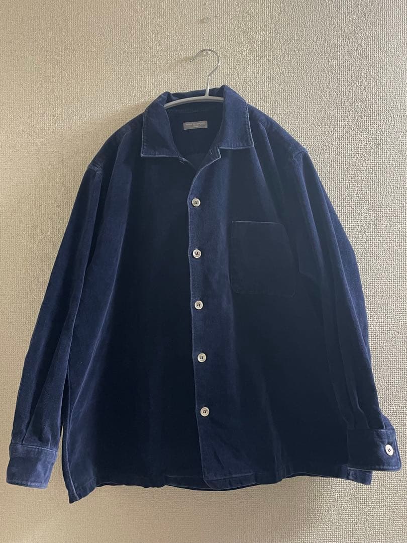 田中オム ベロアシャツ ネイビー - メルカリ