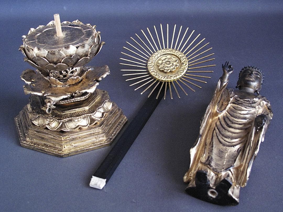 古仏像!!『木造 阿弥陀如来立像』総高33.5㎝ 像高19.5㎝