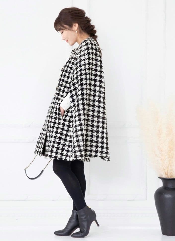 完売品！ liala✕pg ケープコート ポンチョコート 千鳥 リアラピージー