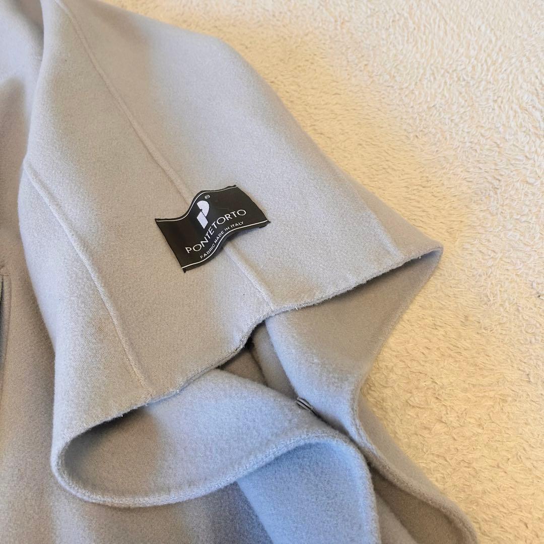 Mila owen 高級 ポンチョ PONTETORTO生地　ブルー