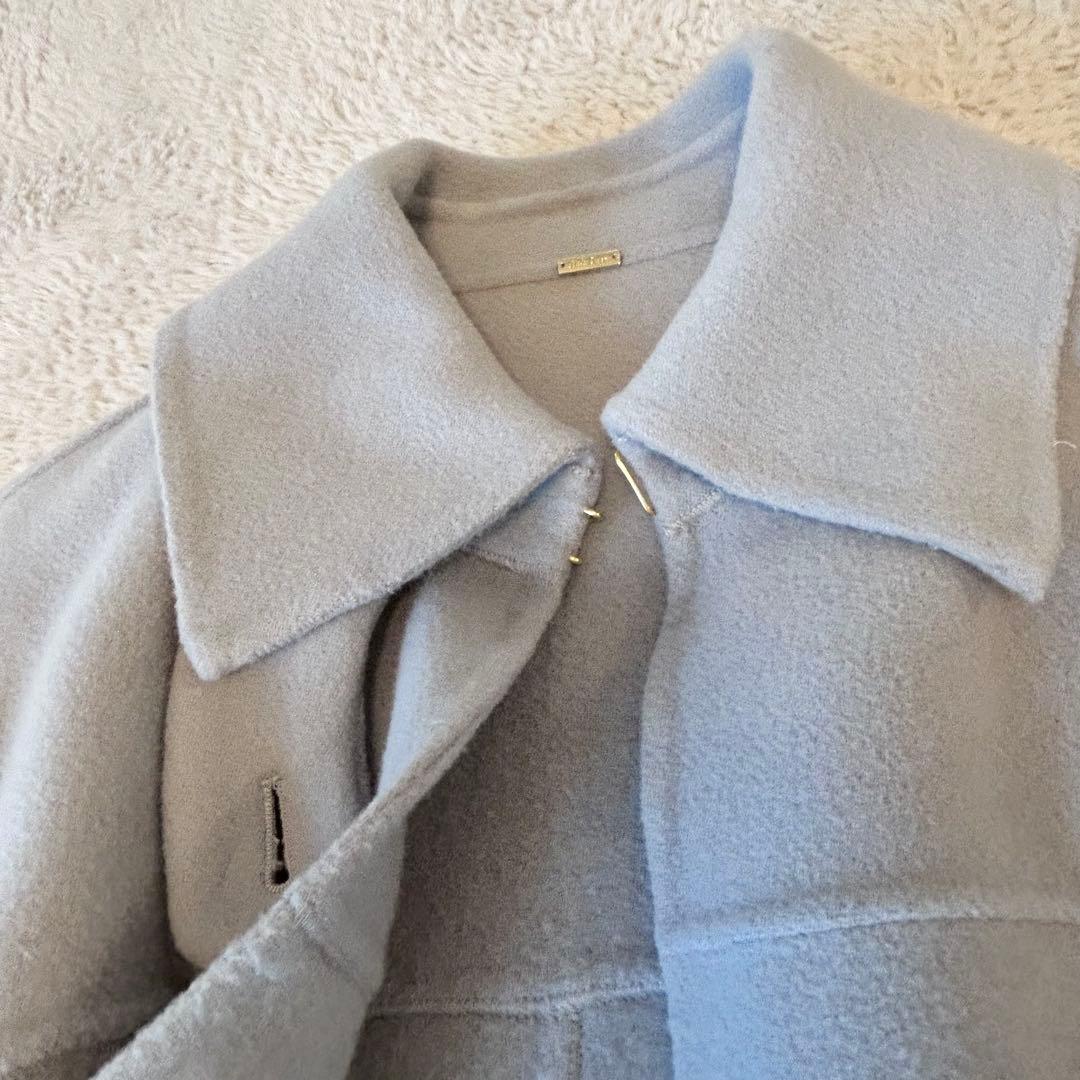 Mila owen 高級 ポンチョ PONTETORTO生地　ブルー