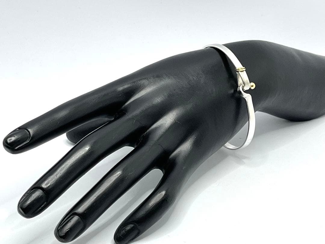 h482 ティファニー　フック&アイ　コンビ　バングル　750/925 k18