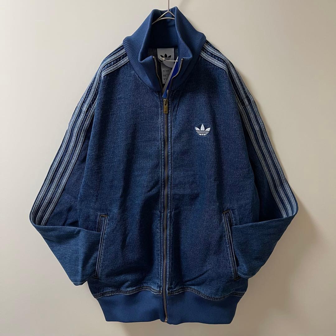 新品3XL】アディダス　デニムジャケットファイヤーバードトラック インディゴブル