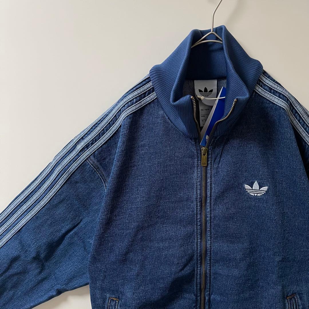 新品3XL】アディダス　デニムジャケットファイヤーバードトラック インディゴブル