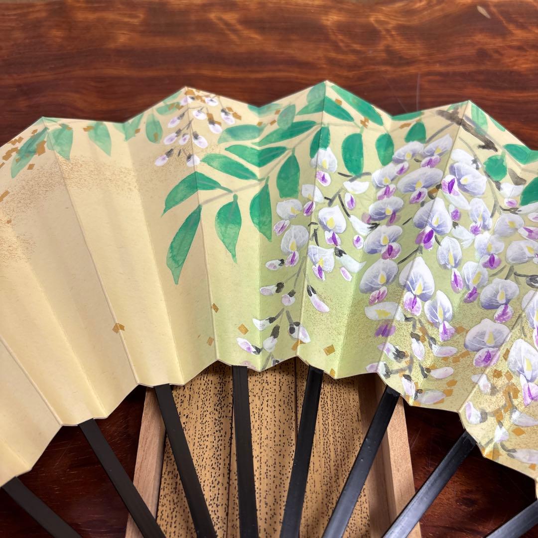 舞扇子 紫の花と緑の葉 o0114o15