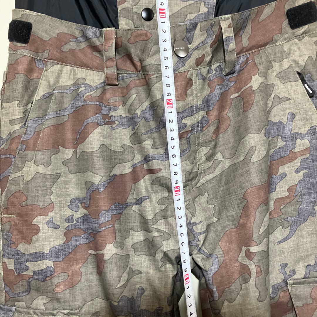 スノボウエアパンツ迷彩柄グリーン系カーキ15K10K〜S/PウィメンズM〜L