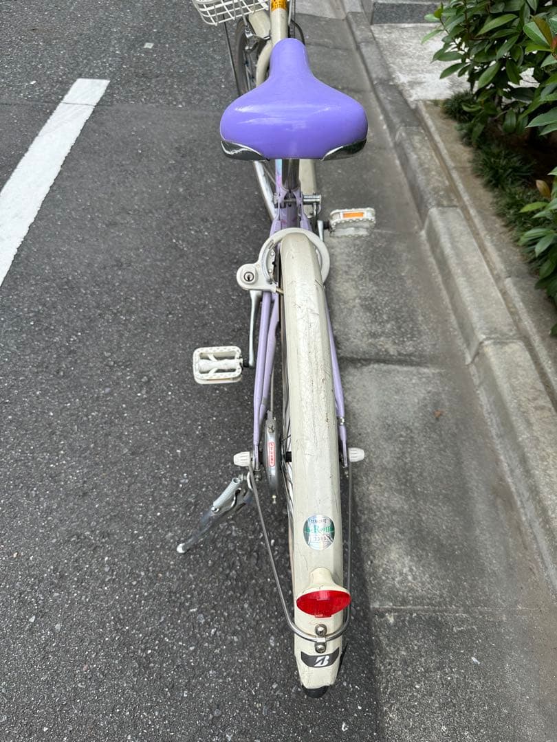 子供用自転車 紫色 (かぼちゃの馬車&花)前カゴ付き24インチ