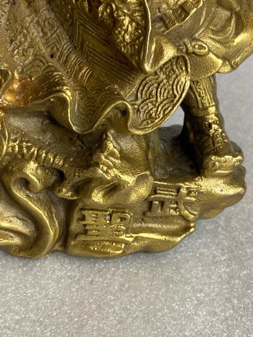 三国 関羽 雲長 武聖 龍 金属製 オブジェ 置物 セット