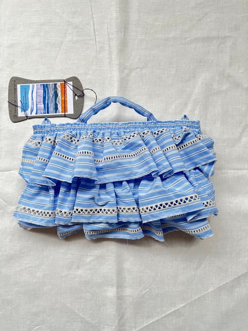 エバゴス ボーダーレースストライプヨコナガポーチ