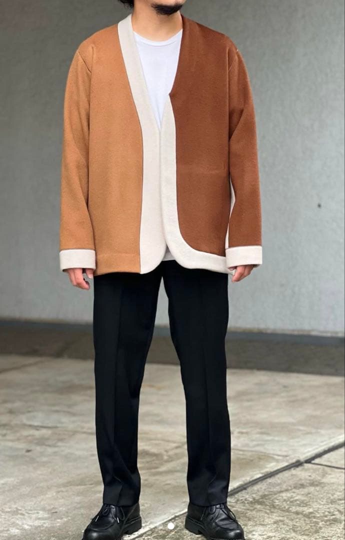 未使用新品m's braque 定価11万円 ウールカシミヤノーカラージャケット