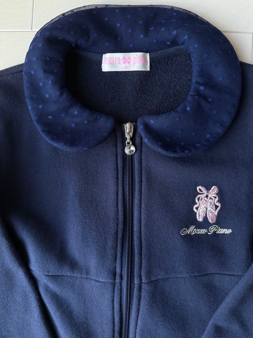 メゾピアノ 衿付き前開きワンピース 130 バレエ