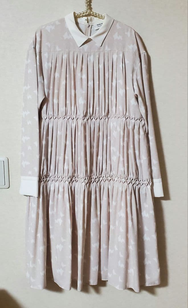 HANAE MORI×CELFORD コラボ襟付きティアードワンピース