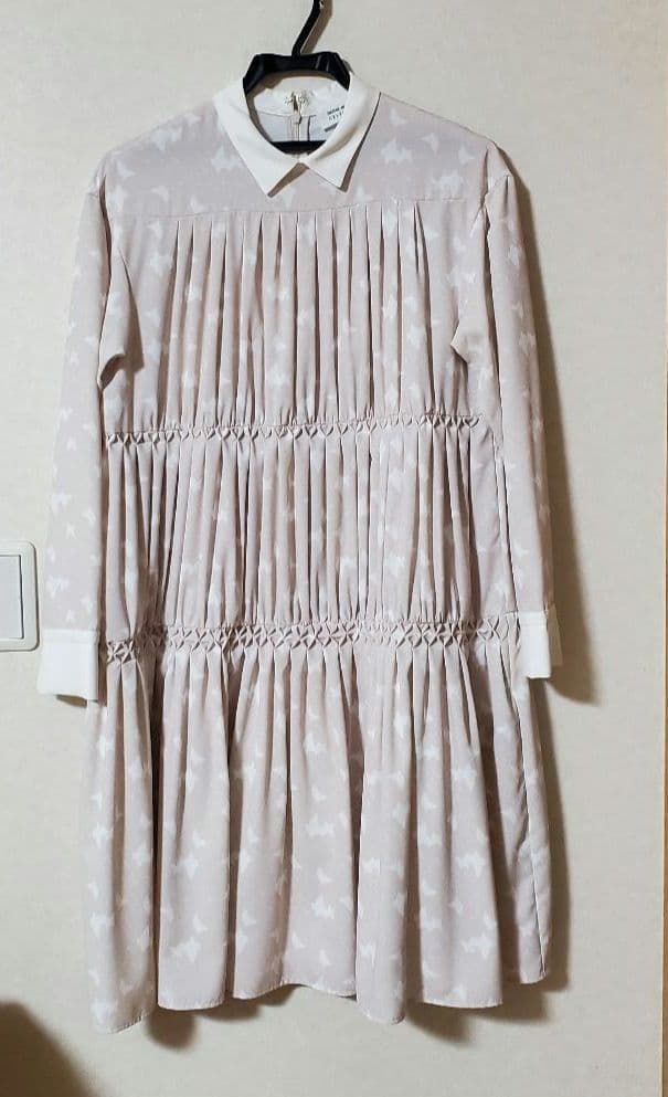 HANAE MORI×CELFORD コラボ襟付きティアードワンピース