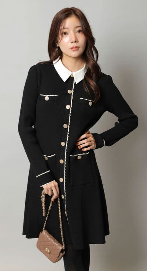 【明日までの出品】アプワイザーリッシェ　衿付2wayニットワンピース