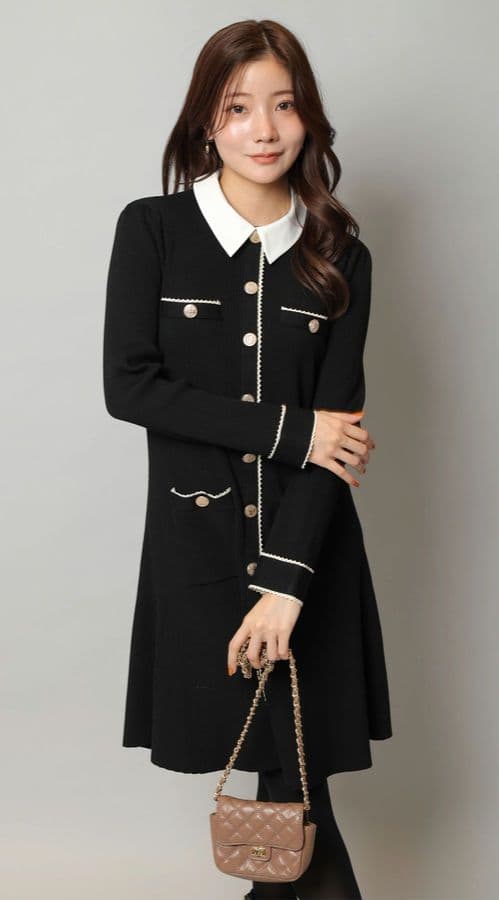 【明日までの出品】アプワイザーリッシェ　衿付2wayニットワンピース