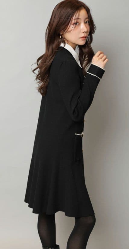 【明日までの出品】アプワイザーリッシェ　衿付2wayニットワンピース