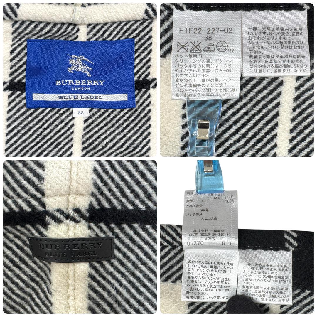 希少　美品　バーバリー　ストール　ポンチョ　ケープ　フード付き　ベルト　チェック