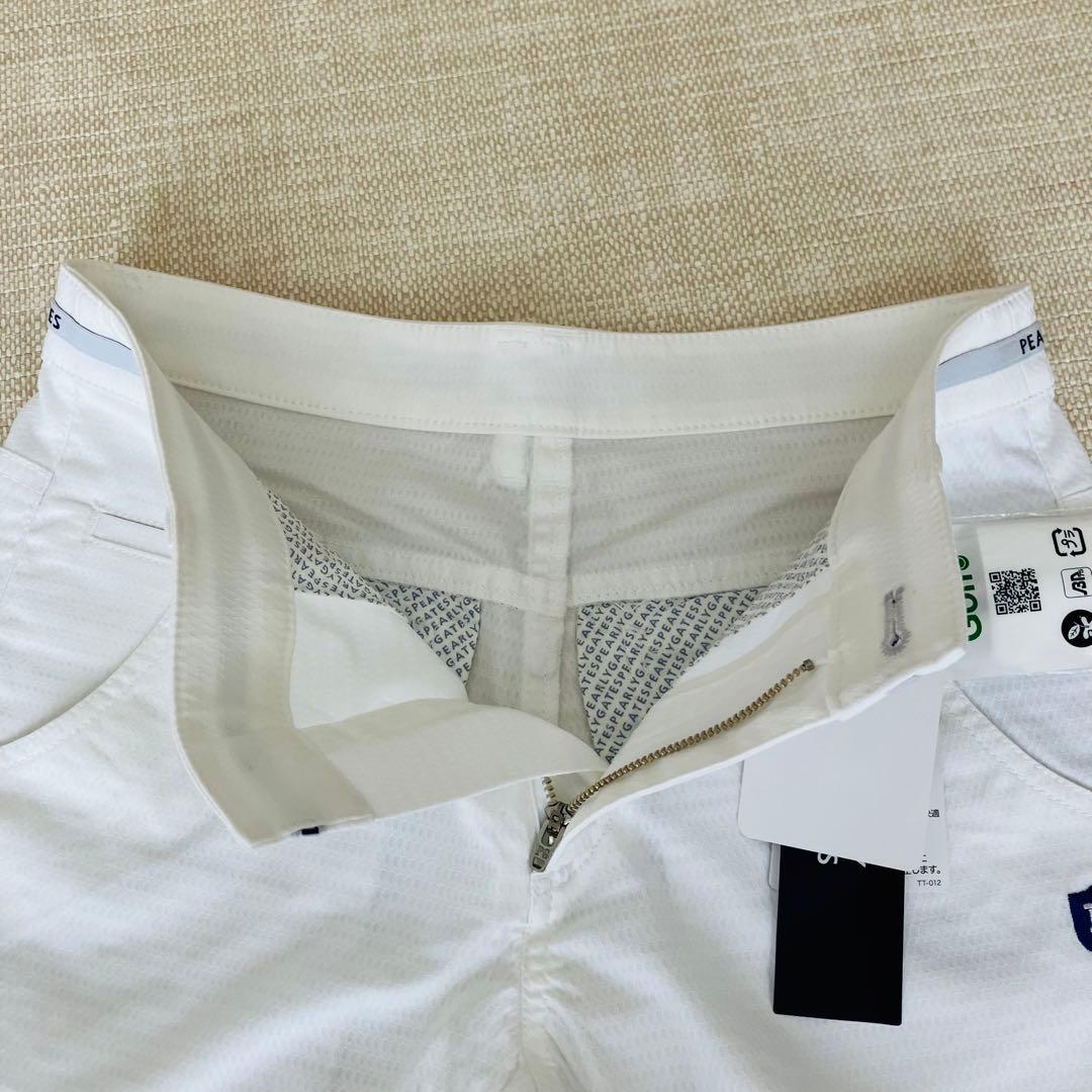 【新品タグ付】パーリーゲイツ ショートパンツ ロゴ ゴルフ ダイヤドビー 白 S