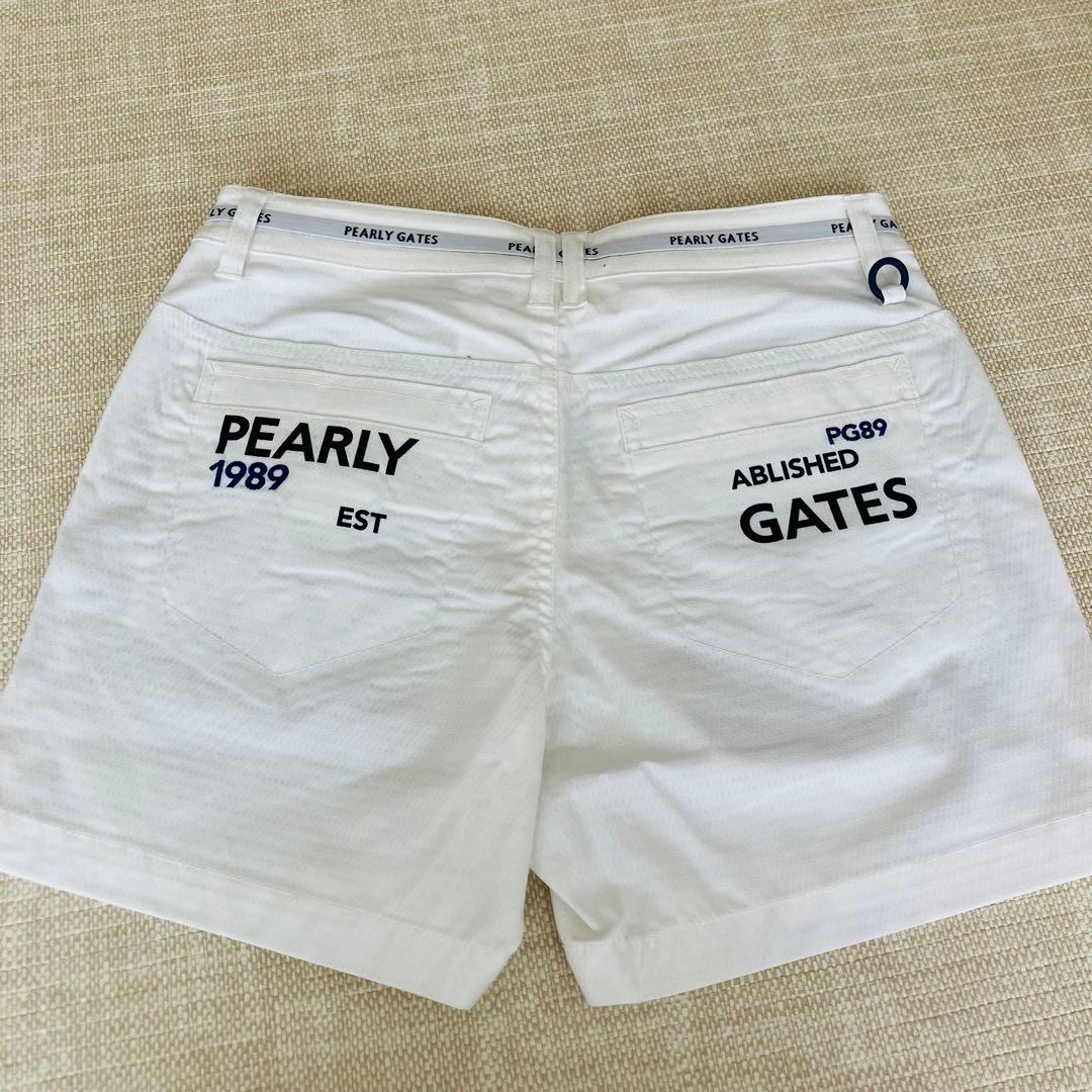 【新品タグ付】パーリーゲイツ ショートパンツ ロゴ ゴルフ ダイヤドビー 白 S