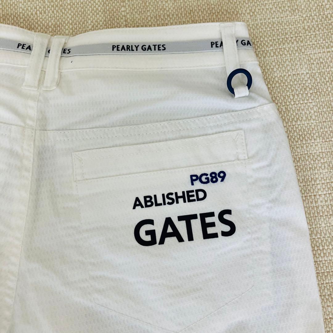 【新品タグ付】パーリーゲイツ ショートパンツ ロゴ ゴルフ ダイヤドビー 白 S