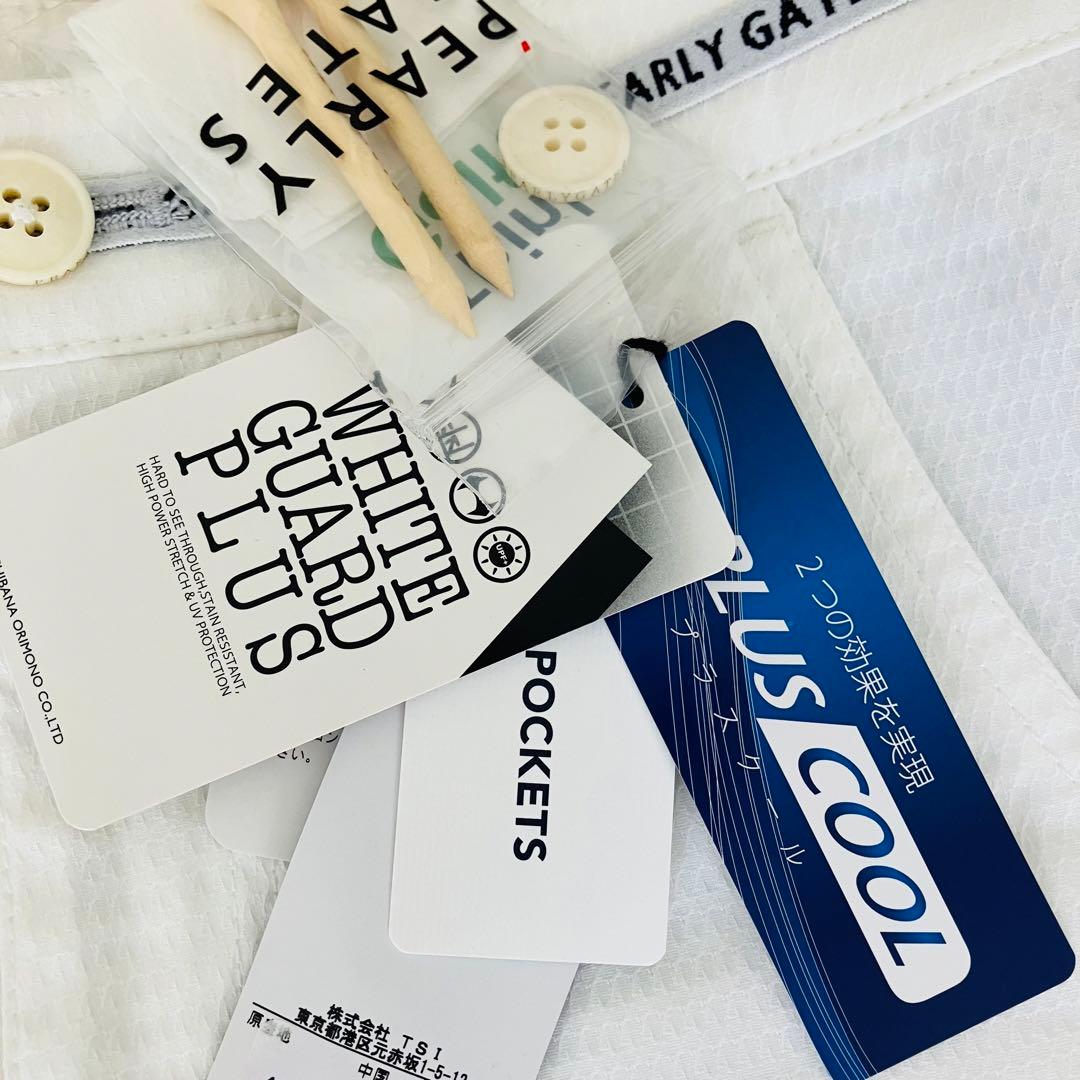 【新品タグ付】パーリーゲイツ ショートパンツ ロゴ ゴルフ ダイヤドビー 白 S