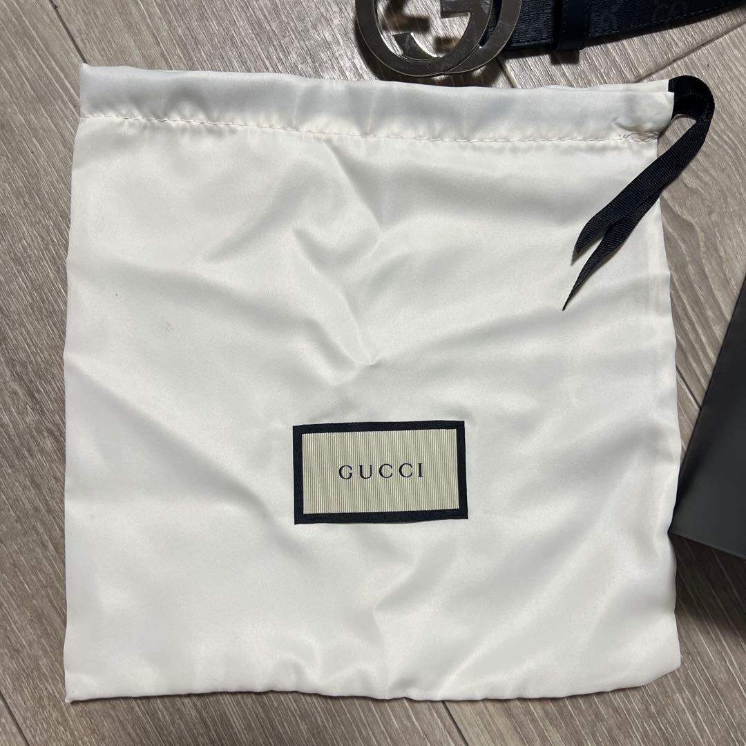 美品！GUCCI 黒 レザーベルト ダブルGロゴ 95cm