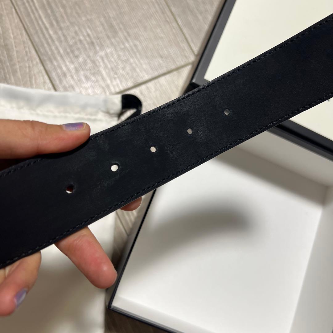 美品！GUCCI 黒 レザーベルト ダブルGロゴ 95cm