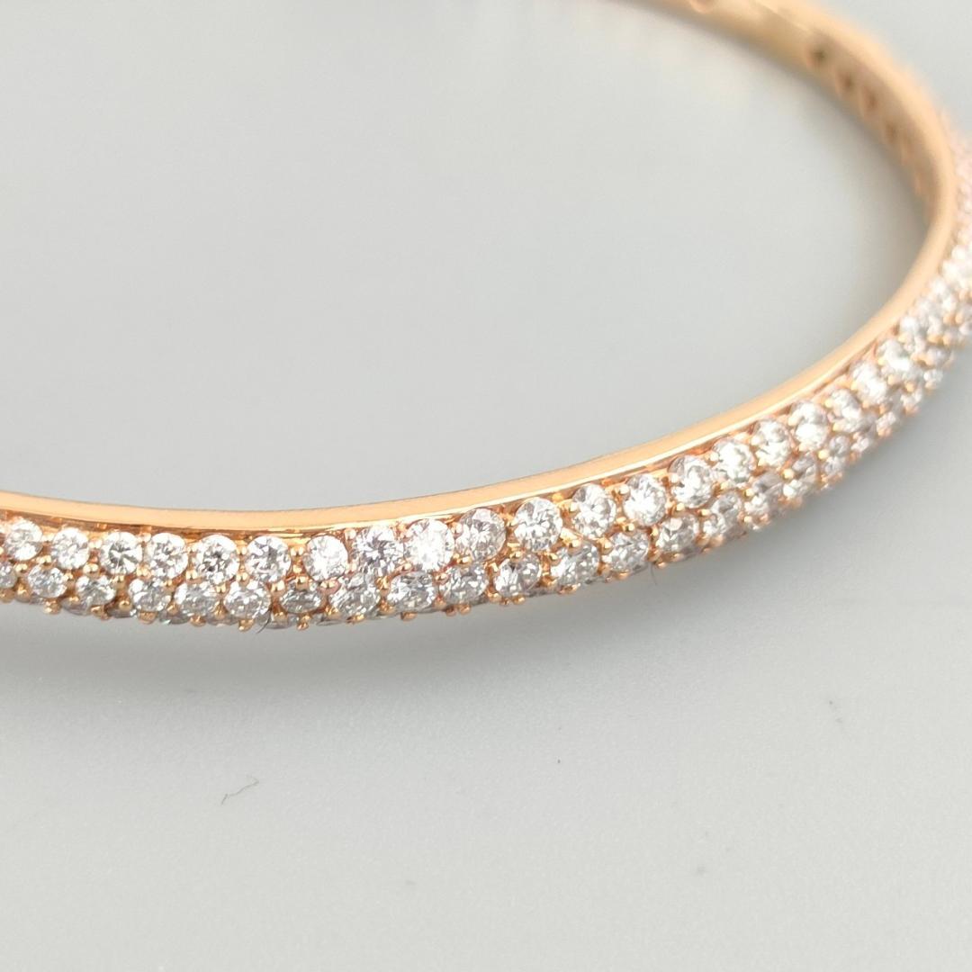 K18 レディース ダイヤ ハーフエタニティ バングル 10.44ｇ A637