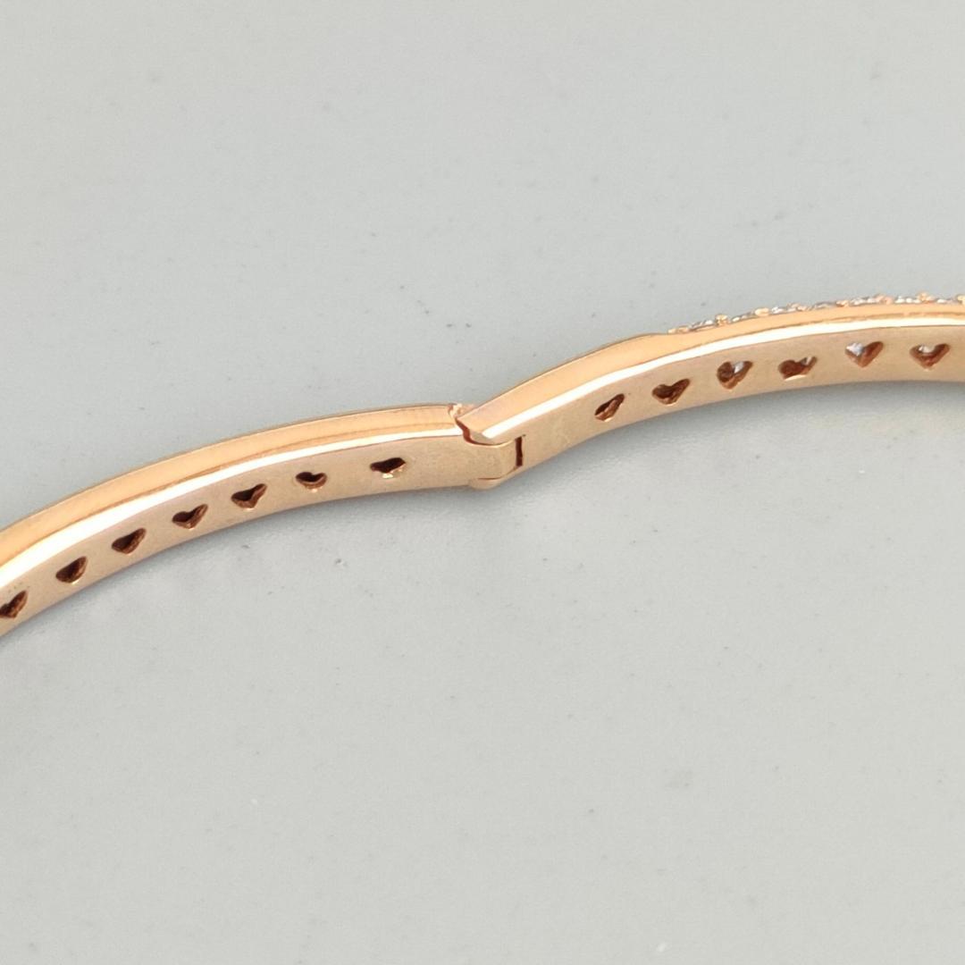 K18 レディース ダイヤ ハーフエタニティ バングル 10.44ｇ A637