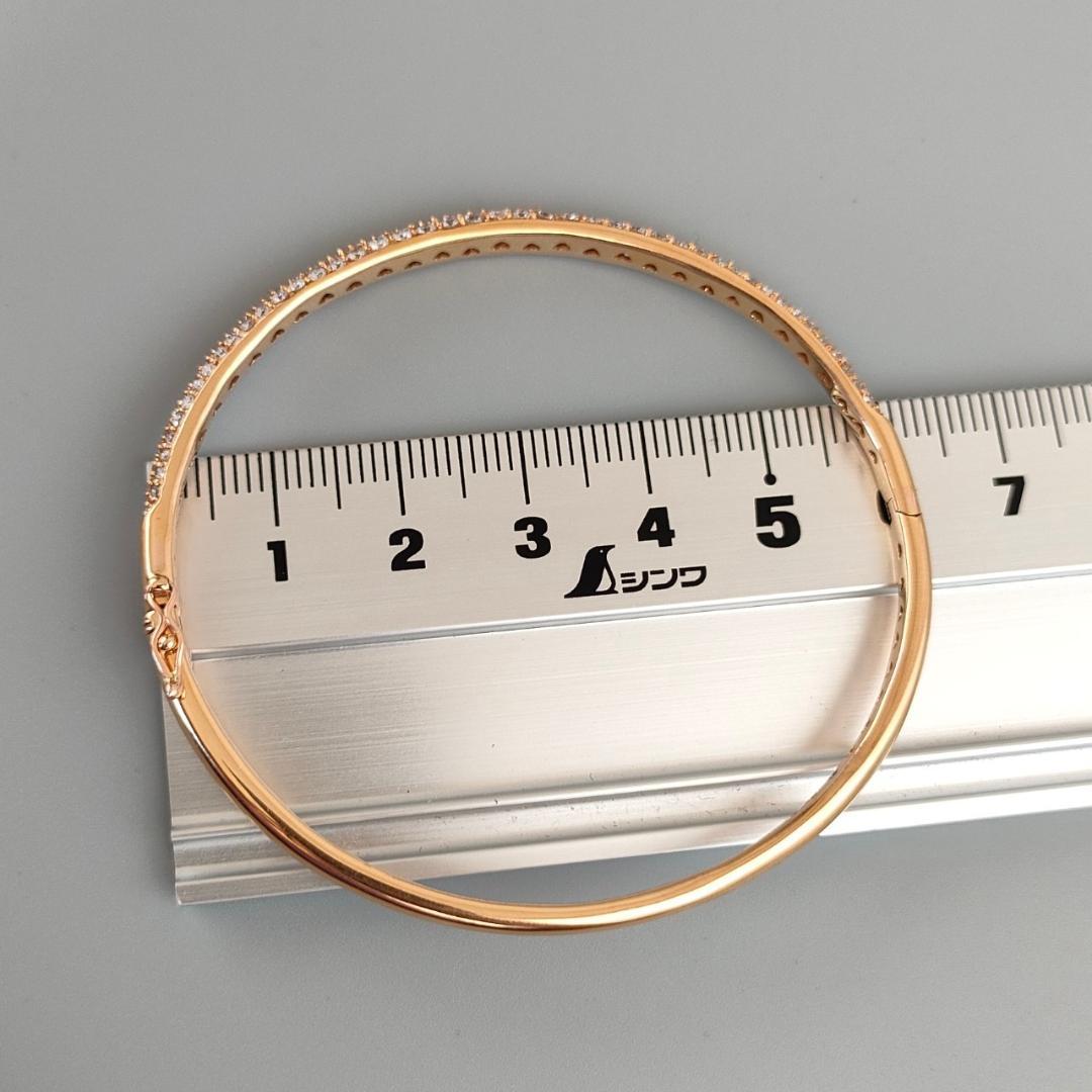 K18 レディース ダイヤ ハーフエタニティ バングル 10.44ｇ A637