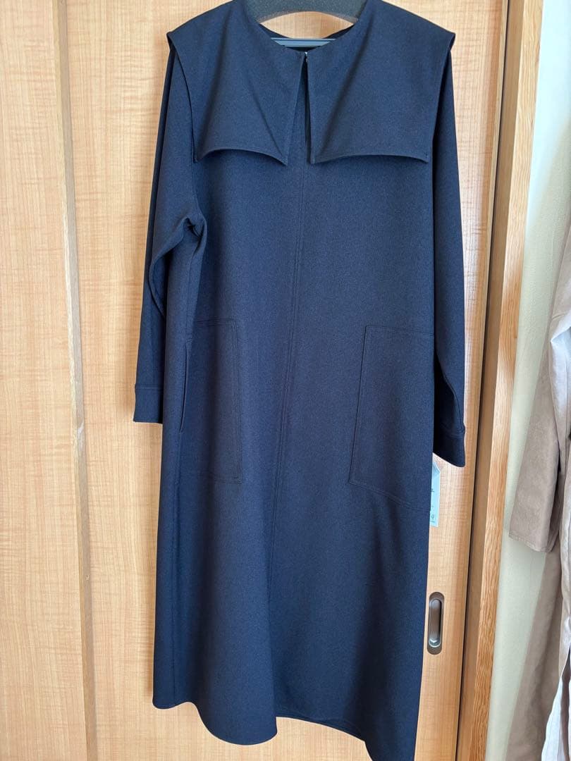 【新品未使用】ships any セーラーカラーウールツイルWポケットワンピース