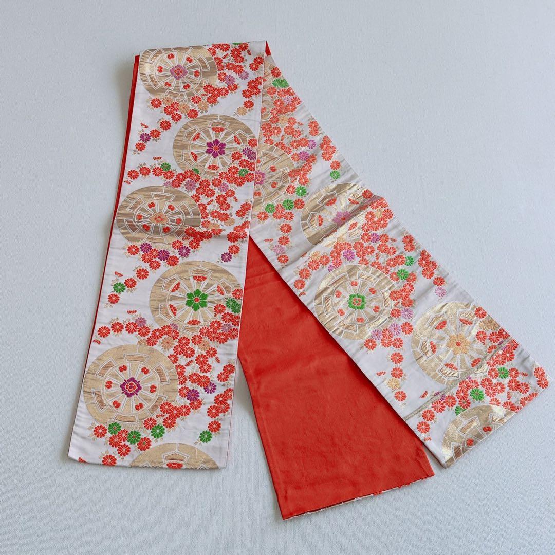 フルセット　七五三　７歳女の子　水色白　花扇　毬　白系袋帯　簡単半衿　7074