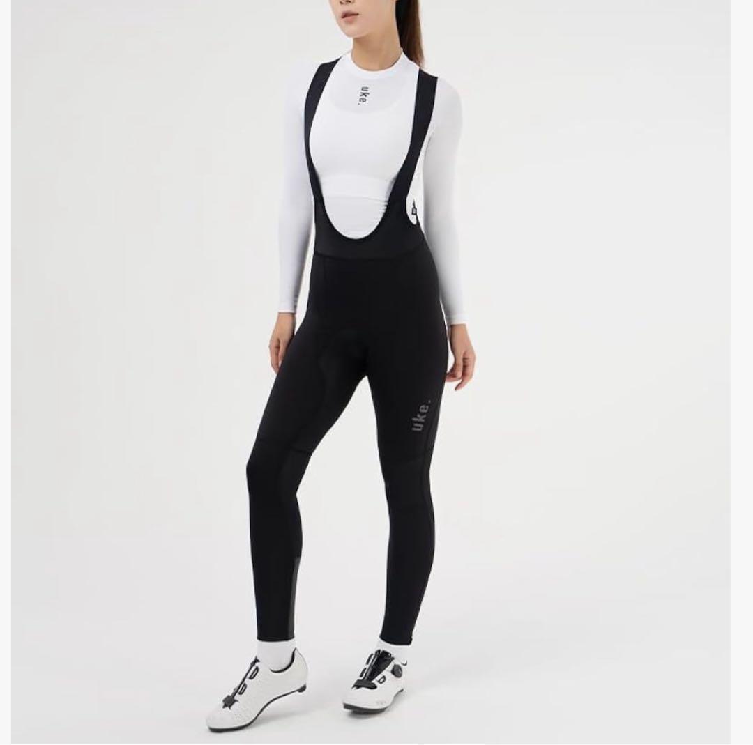 新品 UKE サイクルビブタイツ レディース M スエード 極寒対応 www