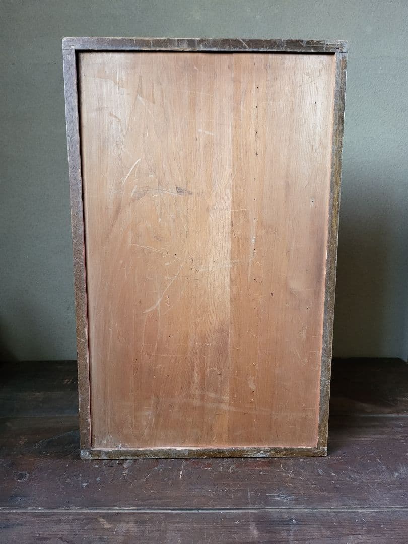 ガラスケース　ショーケース　木製　ゆらゆらガラス　レトロ　アンティーク